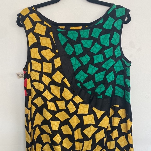 Guy Laroche Colorblock Mosaic Print Top, Sz M - Picture 5 of 9